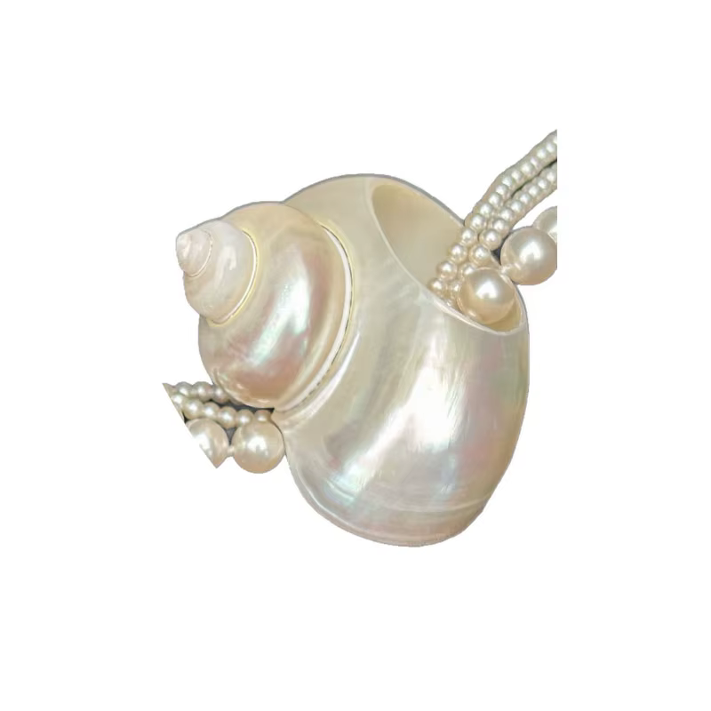 Anneau de serviette en coquillage réutilisable fait à la main, coquille naturelle, luxe, boucle de s