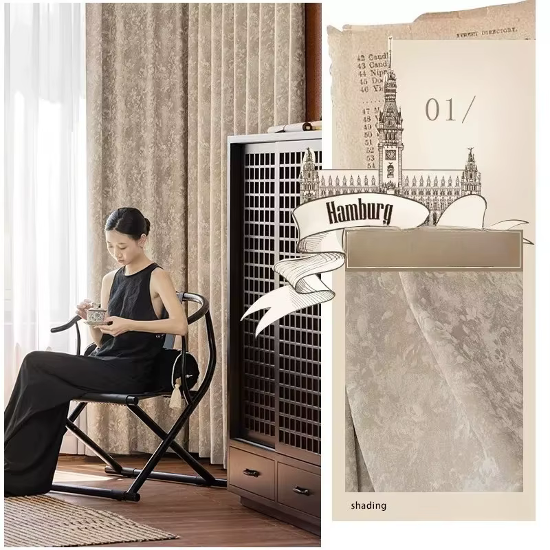 Rideaux simples et modernes de luxe légers américains haut de gamme pour salon et chambre à coucher,