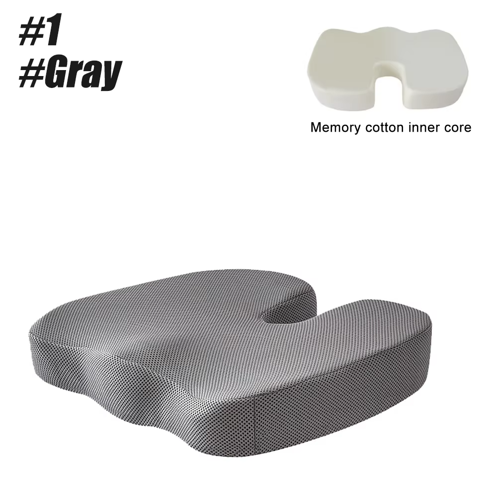 Coussin de siège Coccyx en mousse à mémoire de forme, oreiller en forme de U pour chaise, voiture et