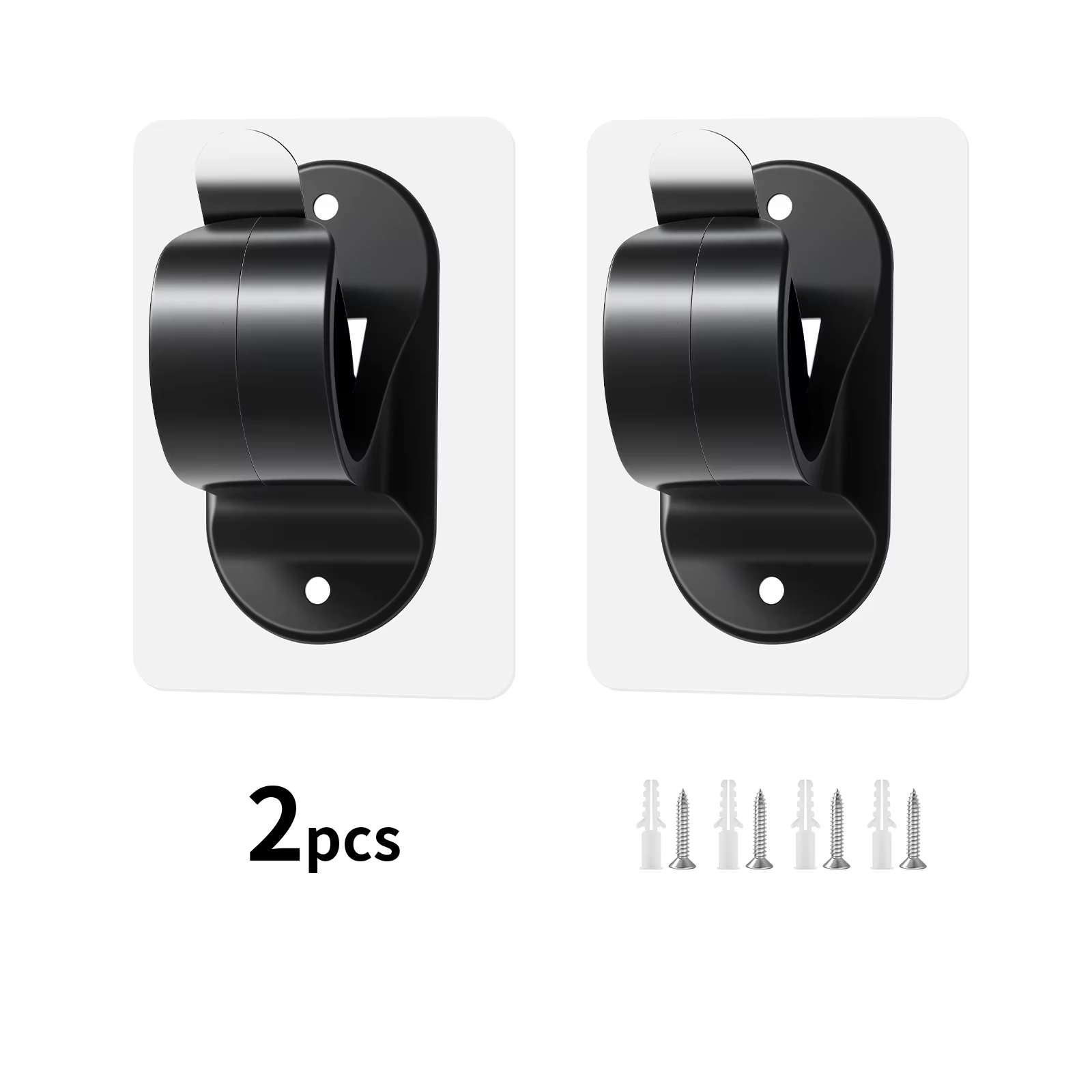 Support de tringle à rideau auto-adhésif en tiges de fer noir, sans perçage.