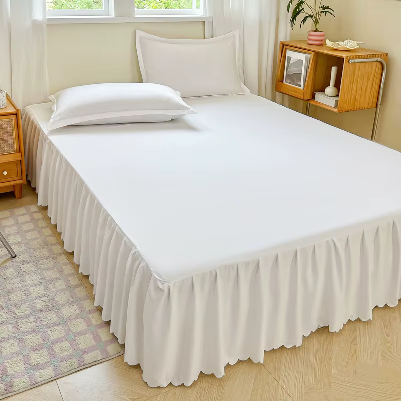 Jupe de lit douce pour adultes et enfants, couvre-lit simple/Double/Queen/King Size, linge de lit à 