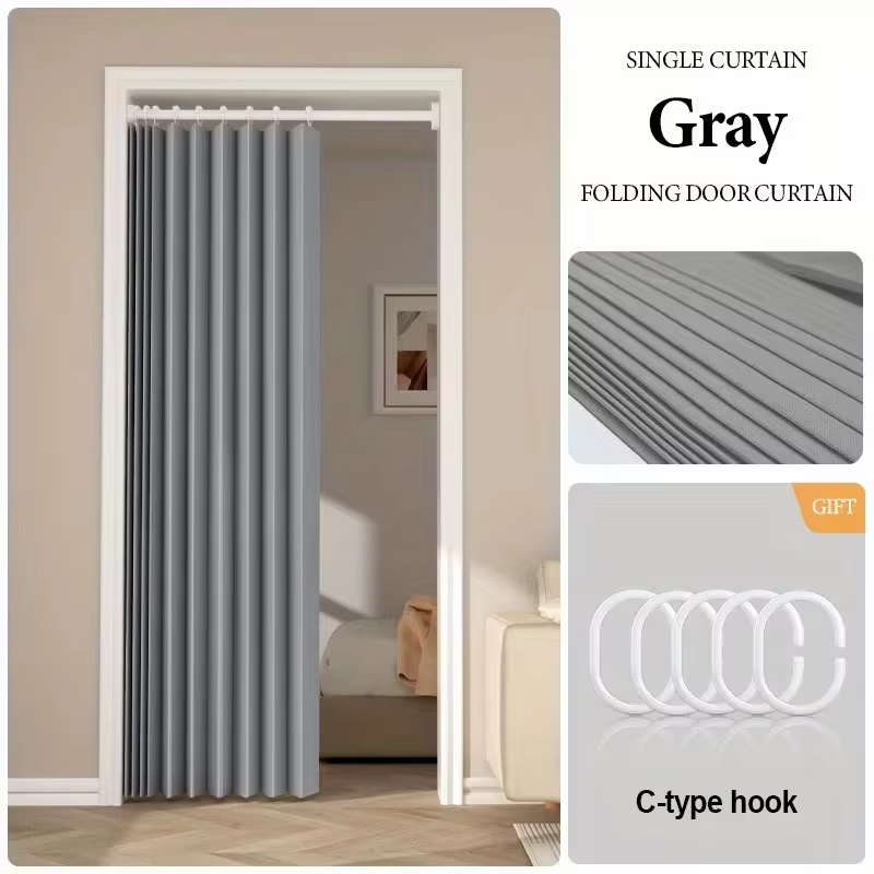 Rideau de porte pliable moderne, séparateur coupe-vent, avec crochets, rideau de salon élégant, faci