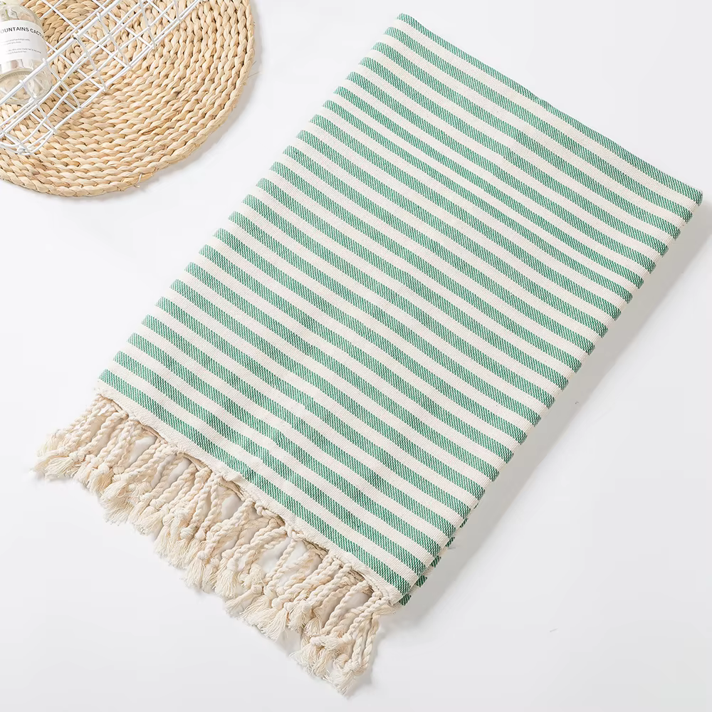 YEUZLICOTTON offre spéciale luxe rayé gland 100% coton sauna spa serviette de bain pour la maison 10