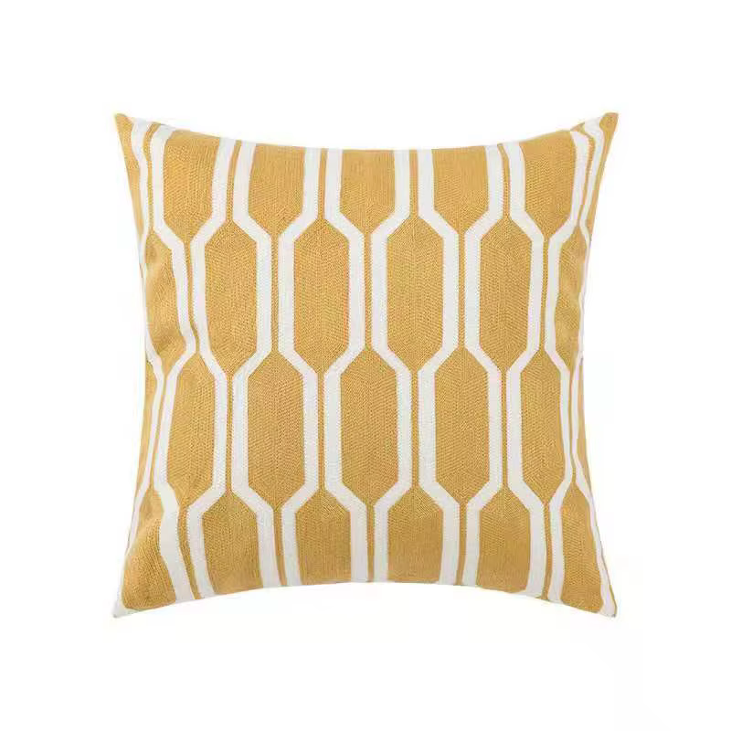 Housse de coussin décorative marguerite maison florale géométrique 45x4 5cm/30x50cm jaune bleu brode