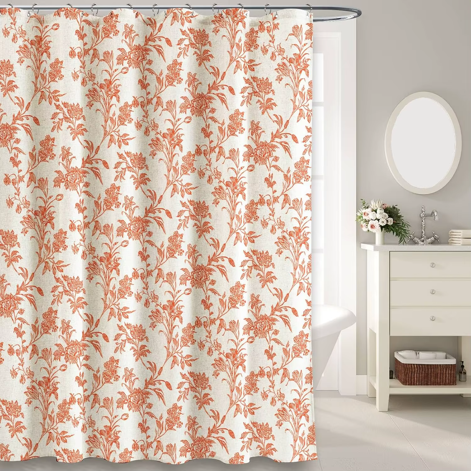 Rideau de douche bleu rideau de douche en coton fleuri pour salle de bain style Rural et pastoral pe