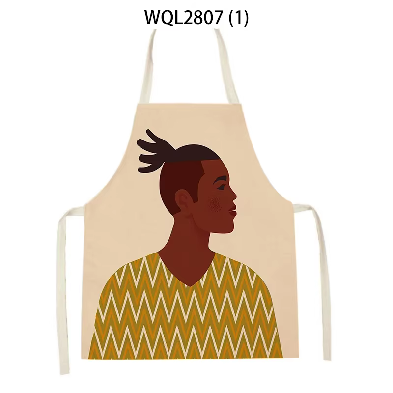 Tabliers de cuisine de Style africain, bavoir de cuisine en lin, motif femme africaine, nettoyage mé
