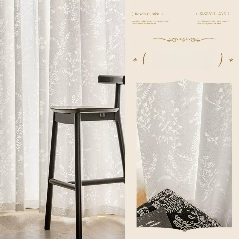 Voilages en Tulle Blancs Modernes pour Salon, Salle à Manger, Chambre, Balcon – Rideaux en Dentelle 