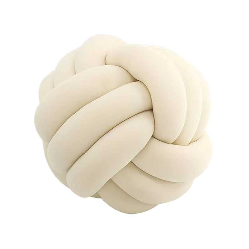 Oreiller boule noué tissé, coussin en peluche pour dossier de chaise de jeu, mignon, coussin décorat