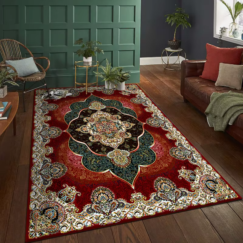 Tapis court persan vintage pour salon, tapis de décoration pour chambre à coucher, tapis de maison é