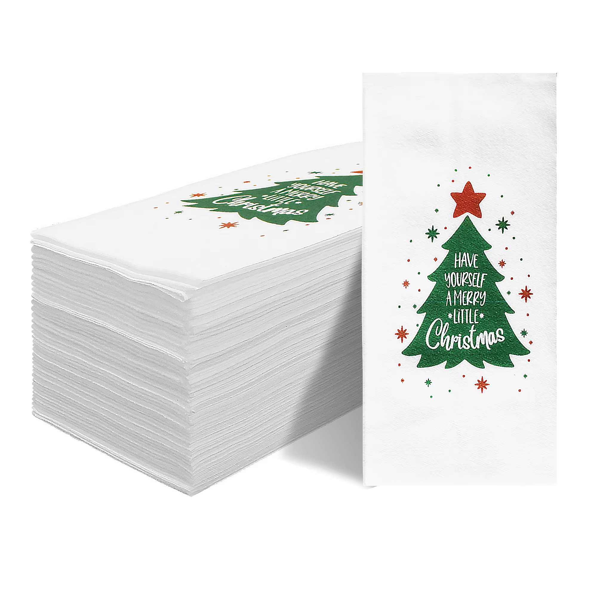 Serviettes de table jetables en lin, 25/50 pièces, serviettes de noël, serviettes en papier pliables