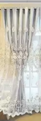 Rideaux Double couche dorés pour salon, salle à manger, chambre à coucher, Tulle européen brodé, fen