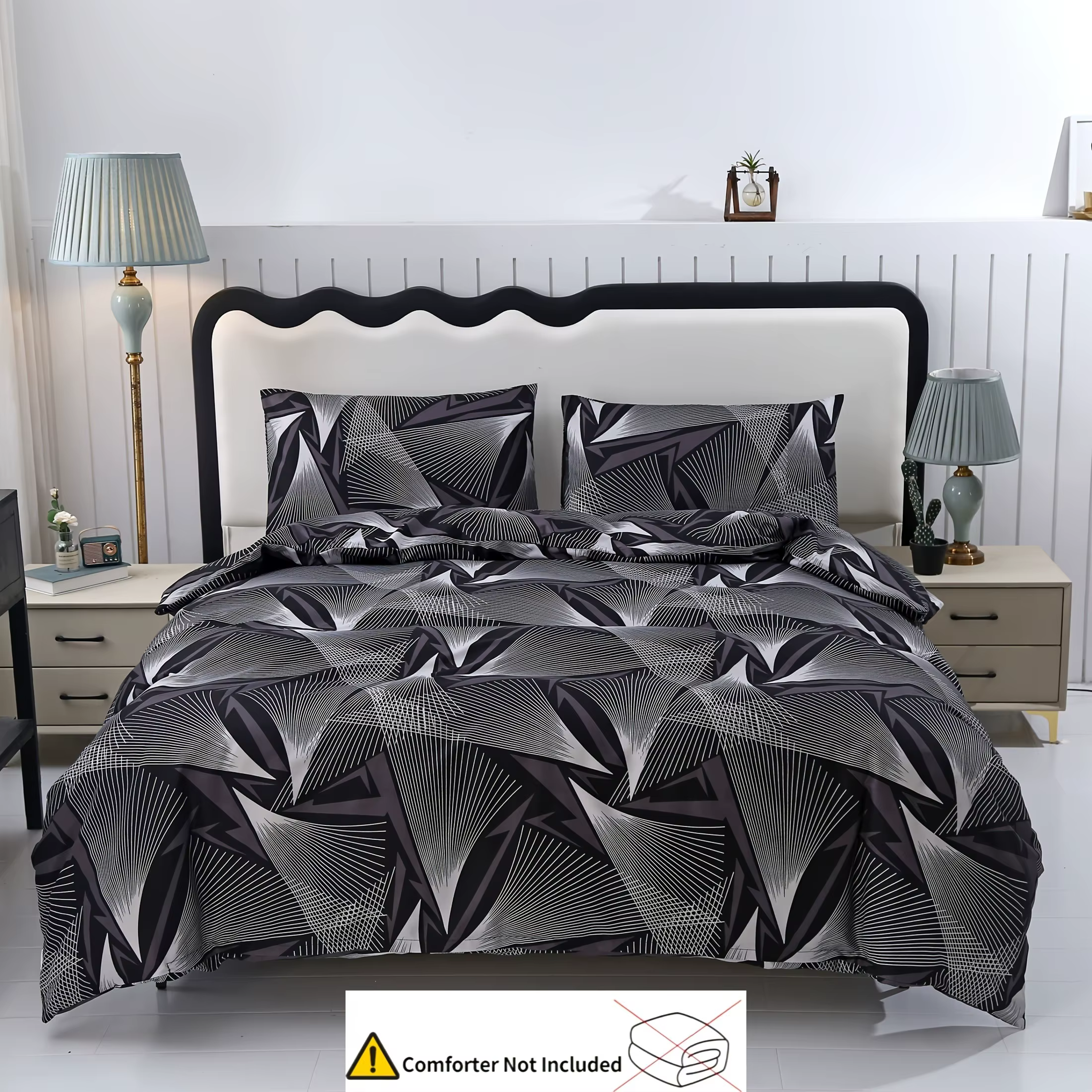 Parure de lit géométrique abstraite, moderne et minimaliste, imprimé en 3D, housse de couette, douce