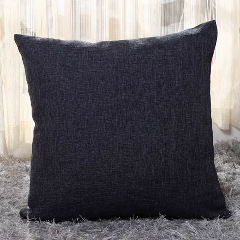 Housse de coussin en coton et lin pour la maison, taie d'oreiller décorative, couleur unie, jaune, g