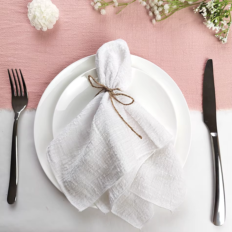 Ensemble de 6 serviettes en tissu à coudre en terre cuite, en coton, vente en gros d'usine, serviett