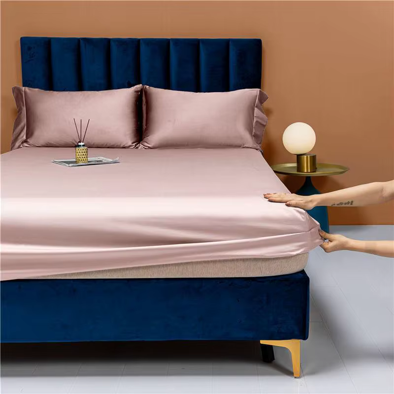 Drap-housse en coton égyptien, drap-housse élastique gris foncé, long drap en coton naturel, doux et