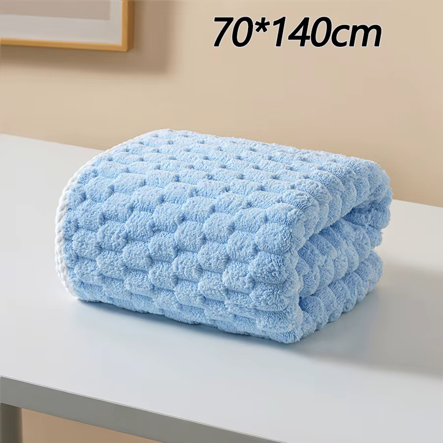 Serviette et serviette de bain en polaire corail, légère, douce, confortable, absorbante et à séchag