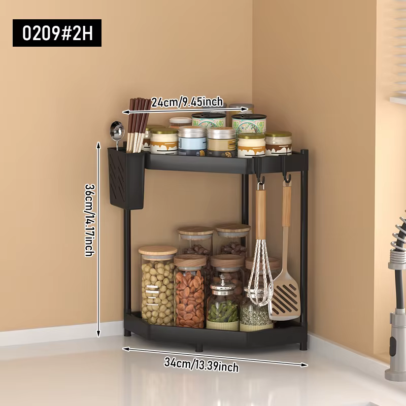 Étagère d'angle de cuisine, étagère de rangement pour comptoir, adaptée à la cuisine, à la salle de 