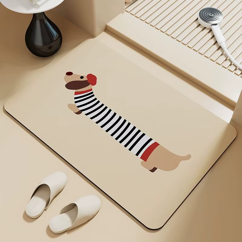 Tapis absorbant pour chiot Teckel, tapis de sol antidérapant pour salle de bain, tapis de porte de t