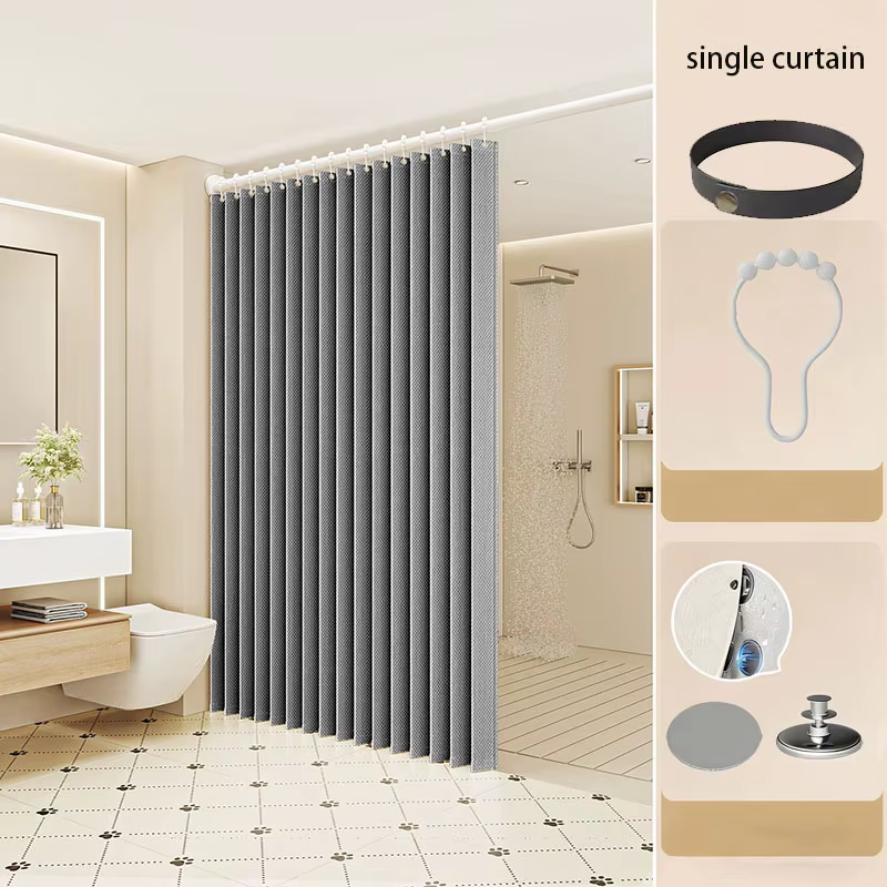 Rideau de Douche Magnétique Pliable, Étanche, Anti-Moisissure, Cloison de Salle de Bain, Installatio