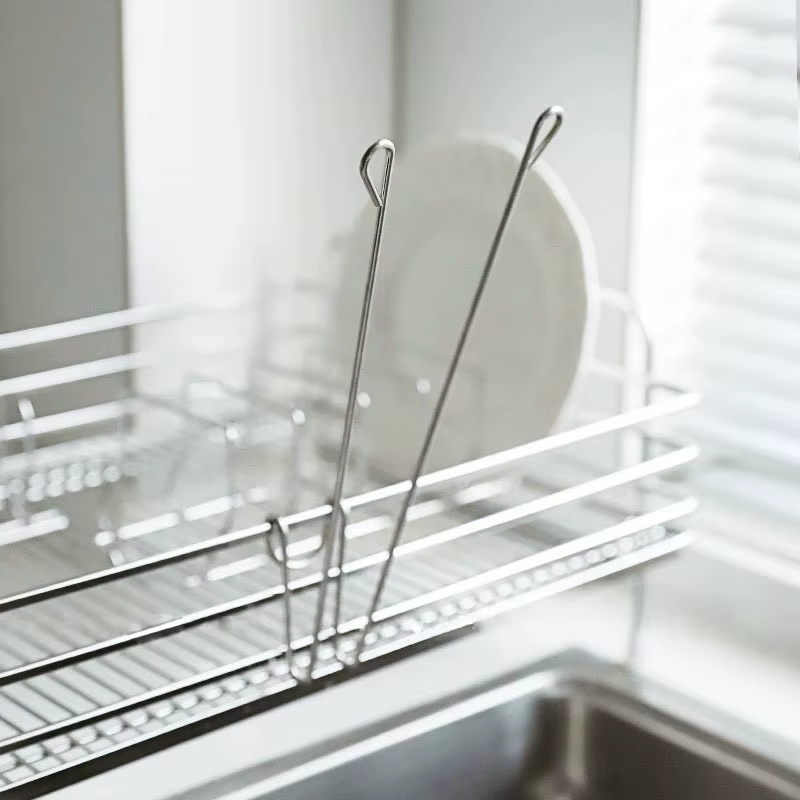 Égouttoir à gants de cuisine avec crochets pour tasses, organisateur de rangement en acier inoxydabl