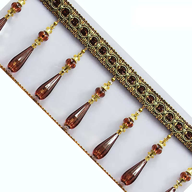 1M rideau gland garnitures cristal perlé dentelle frange bricolage rideau couture garniture gland bo