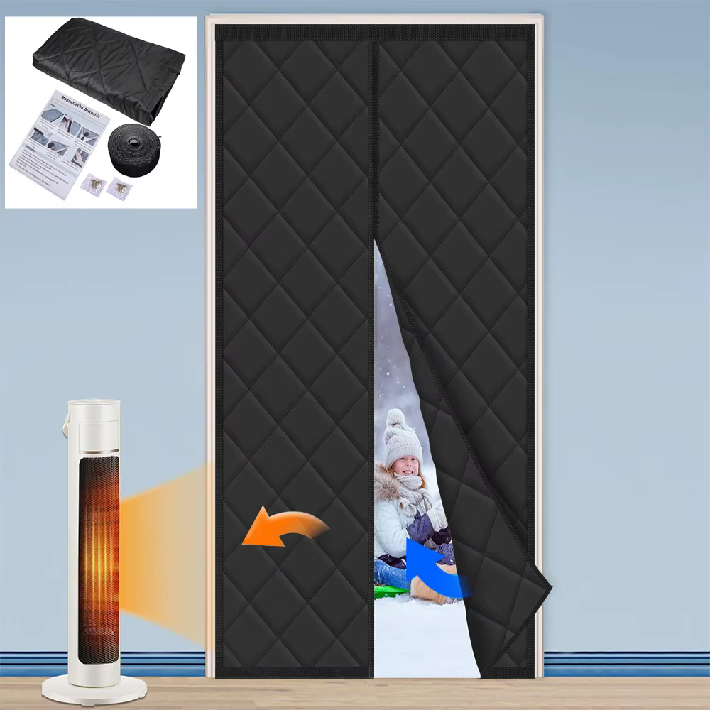Rideau de porte isolé thermique magnétique, tissu imperméable et Oxford rempli de couverture isolant