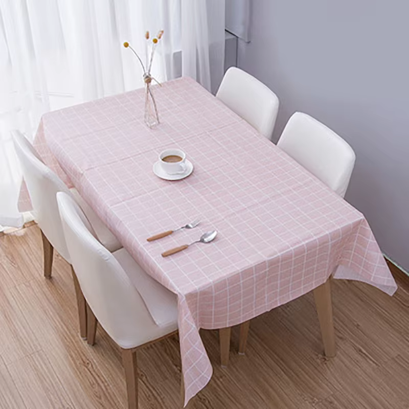 Nappe imperméable à l'huile PEVA 137x90cm, couverture de Table à motif écossais pour fête, tissu de 