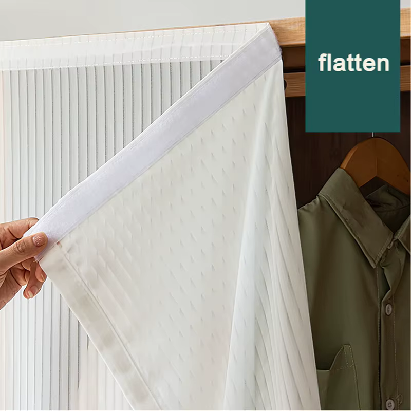 Rideaux de fenêtre transparents sans perçage, stores de salon avec panneau Vertical de luxe, rideau 
