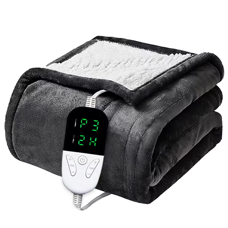 Couverture électrique avec protection contre la surchauffe, couverture douce avec 6 recycleurs chauf