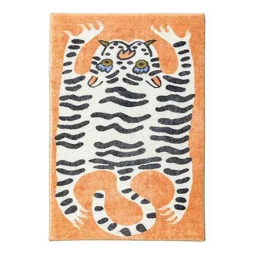 Tapis de salon dessin animé léopard décorer mode chambre tapis de sol en peluche zone de loisirs Tab