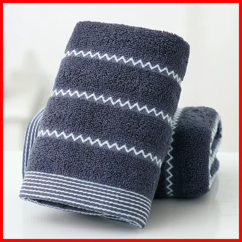 TILONDEX 1PC Serviette de toilette simple à rayures ondulées 100% coton, neutre, rétro, multicolore,