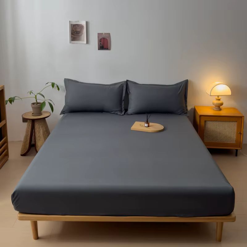 Ensemble de draps-housses en coton, 3 pièces (1 drap-housse + 2 taies d'oreiller), housse de matelas