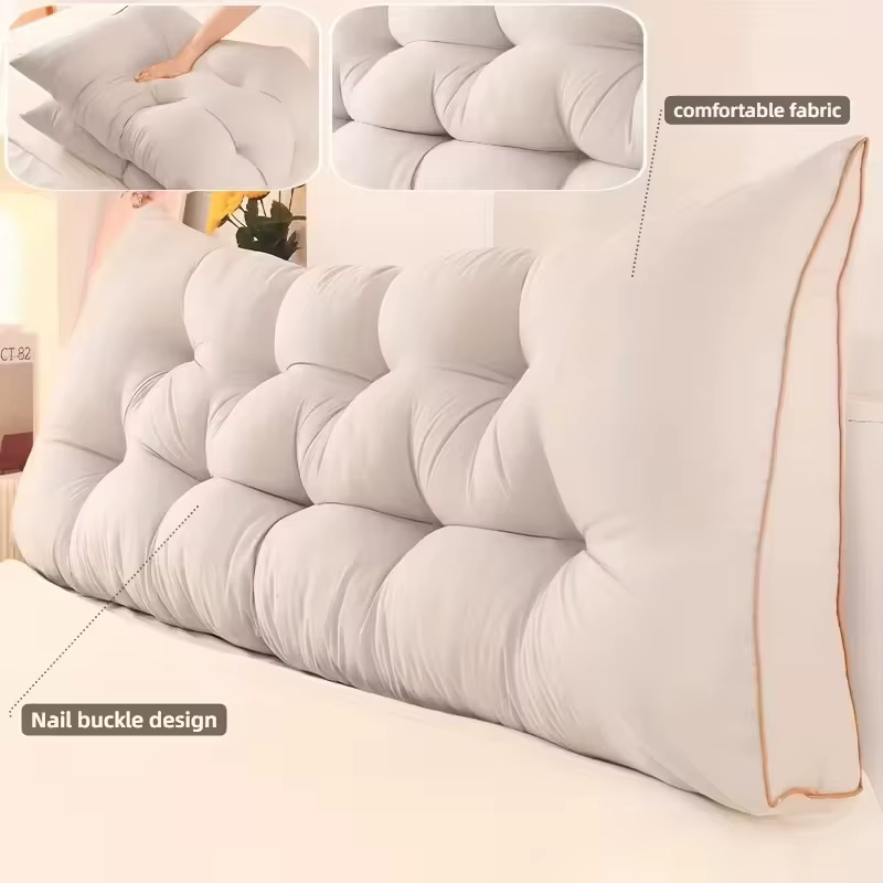 Grand coussin de lit, dossier et lombaire Double couche, coussin compensé triangulaire contemporain 