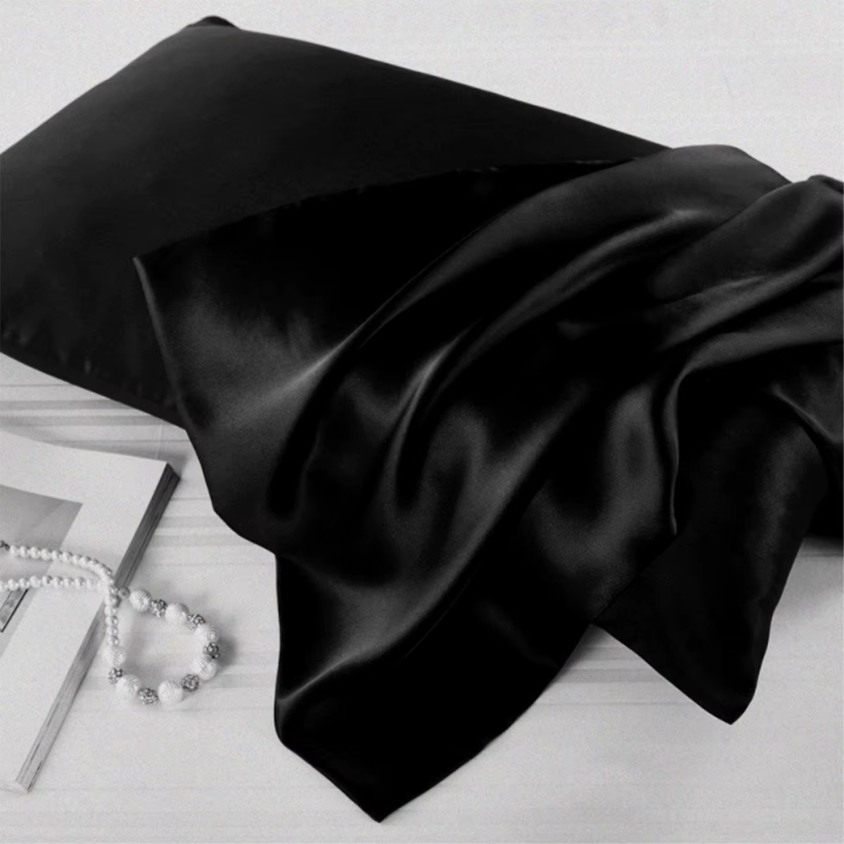 Taie d'oreiller en satin soyeux, housse de coussin confortable, cheveux de beauté, décoration d'inté