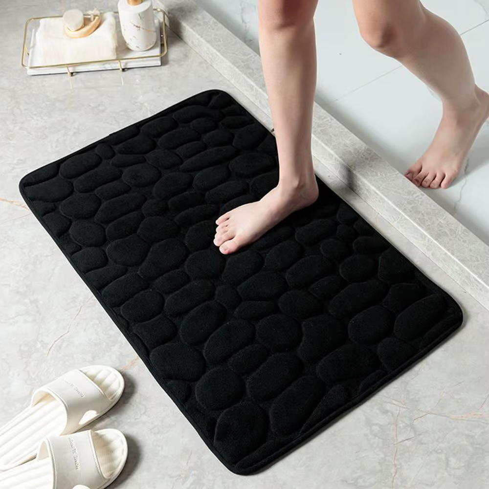 Tapis de bain en relief pavé, antidérapant, Absorption d'eau, lavable, pour baignoire, douche, paill