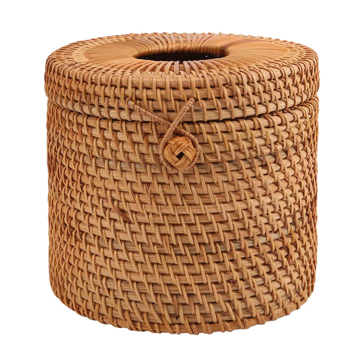 TOOC – boîte à mouchoirs ronde en rotin, porte-rouleau de vigne, distributeur de couverture de papie