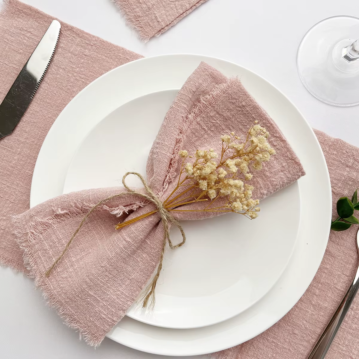 Serviette en coton gaze rose 32x32cm, 10 pièces, serviette de thé réutilisable, décor de Table de no