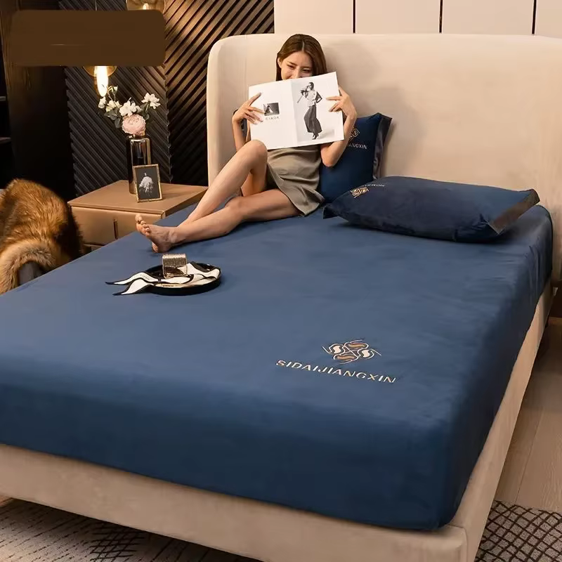 Drap-housse en flanelle, drap de lit Double en velours, housse de matelas épaisse, taille Queen/King