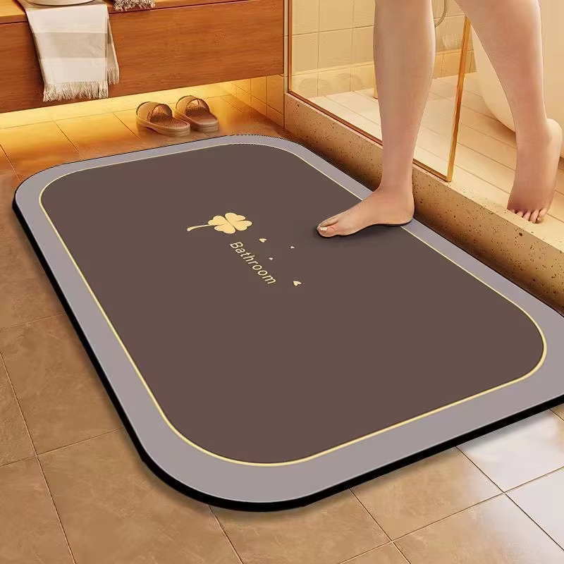 Tapis de sol de salle de bain absorbant, absorbant l'eau, pour porte, séchage rapide, antidérapant, 