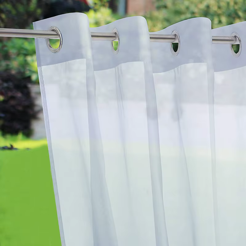 Rideau d'extérieur imperméable pour jardin, décoration de patio, gazebo, rideau transparent en polye