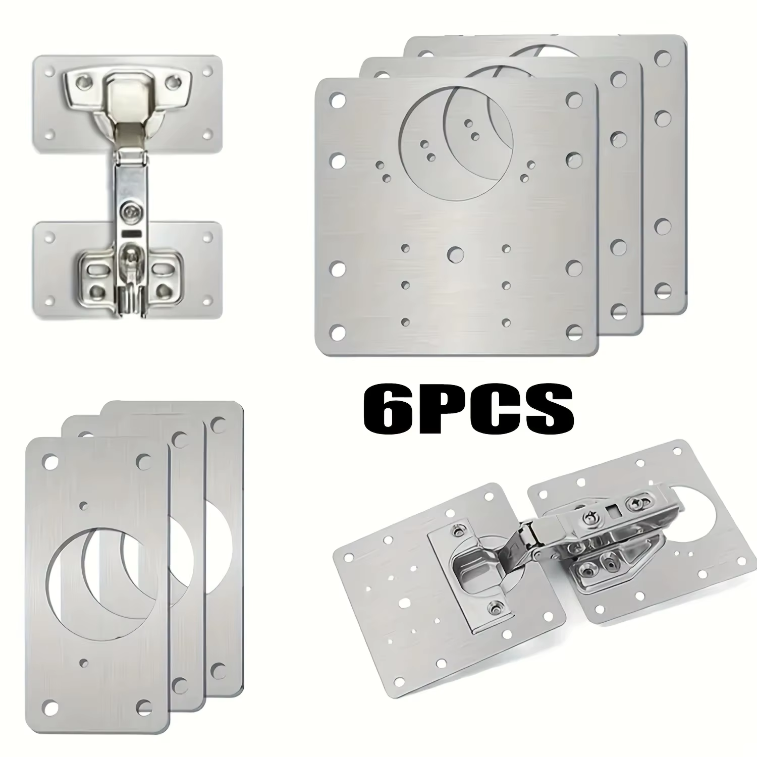 Kit de réparation de charnières de meuble à 6 pièces, facile à installer, comprenant des vis, adapté