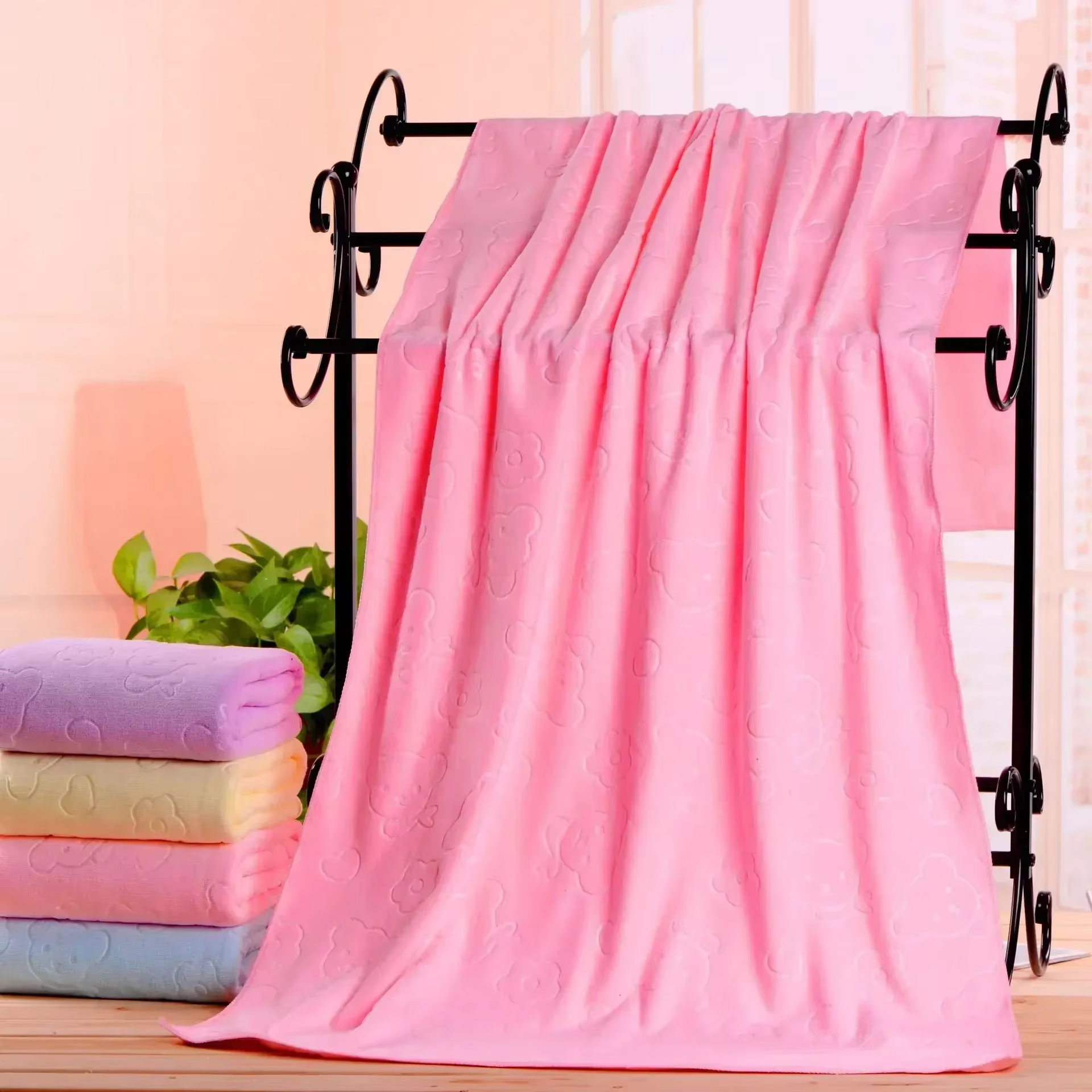 Ensemble de serviettes en relief, serviettes de bain à séchage rapide, peignoirs absorbants, doux et