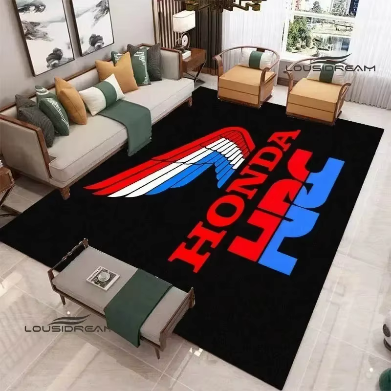 Tapis imprimé avec logo de moto HRC HONDA, tapis antidérapant pour salon, tapis de Yoga, tapis d'ext