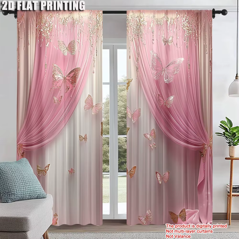 Rideaux de fenêtre de Style artistique décoratif, 2 pièces, élégants, adaptés au salon, chambre à co