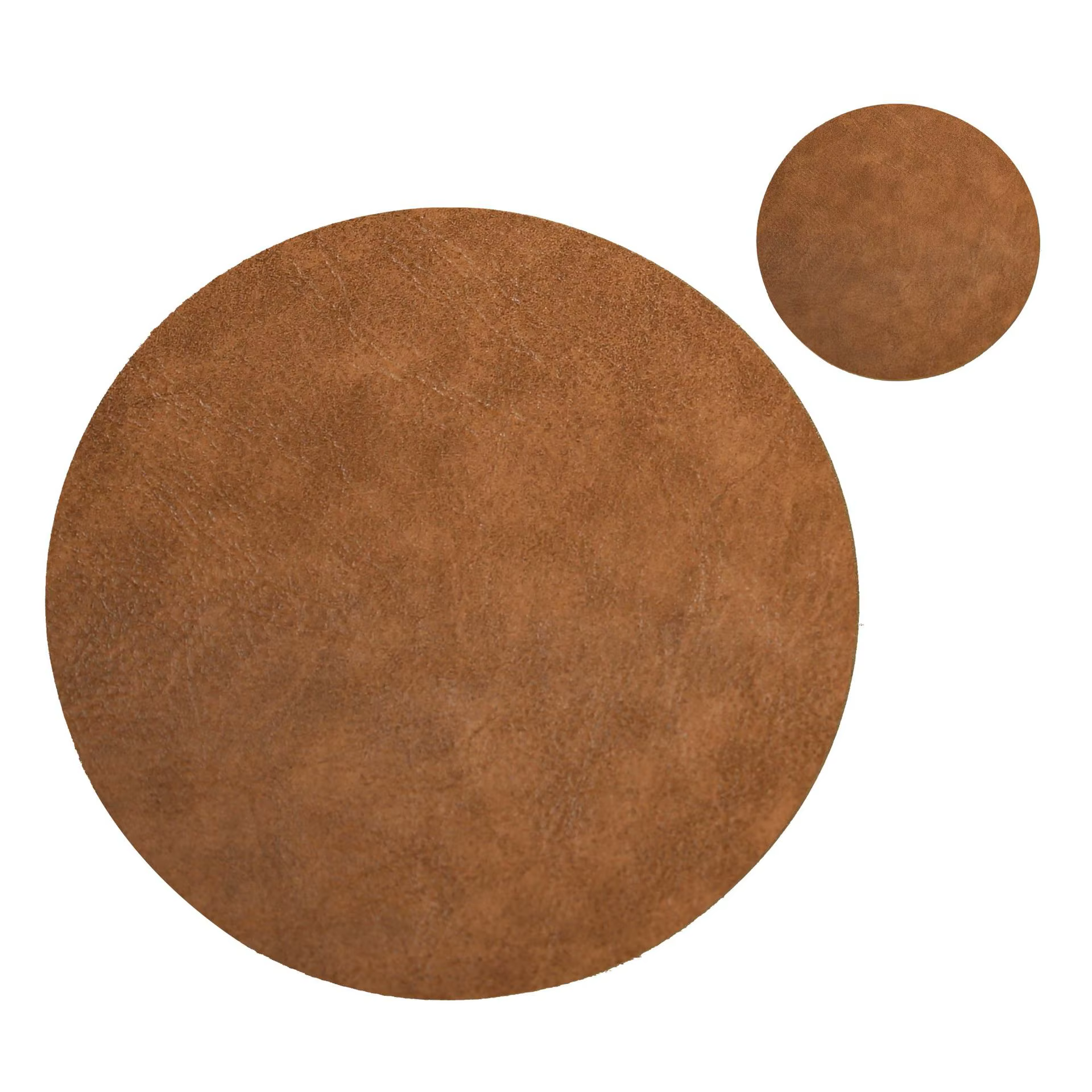 1/4/6/10 ensembles de napperons ronds en cuir PU et sous-verres, tapis de Table à motif de peau de v