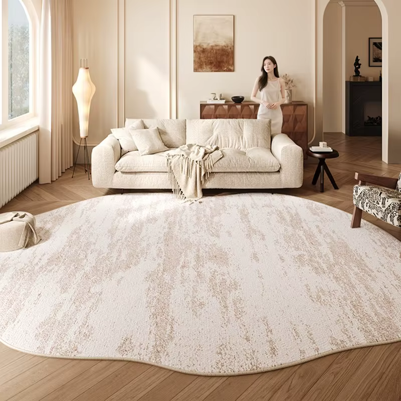 Grand tapis de décoration de chambre à coucher de Style crème, de forme irrégulière, pour salon, tap