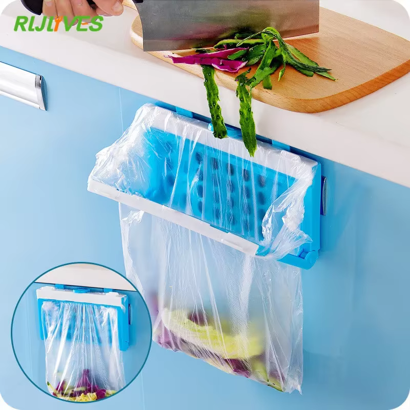 Support à ordures pliable pour cuisine, support suspendu pour placard de salle de bain, accessoires 
