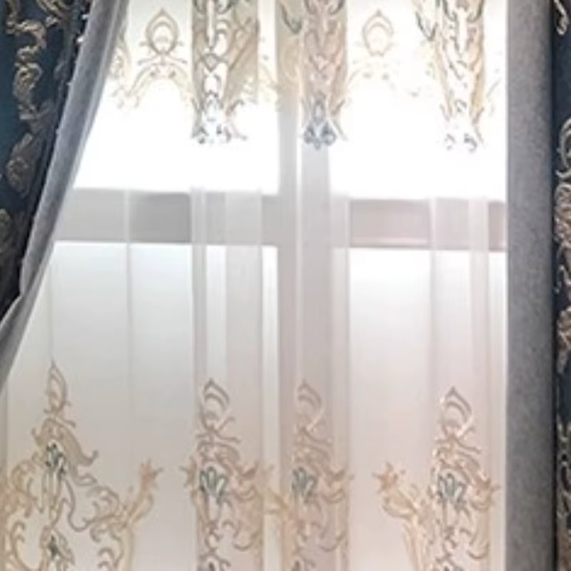 Rideaux classiques brodés d'atmosphère de luxe haut de gamme de Style européen, pour salon, salle à 