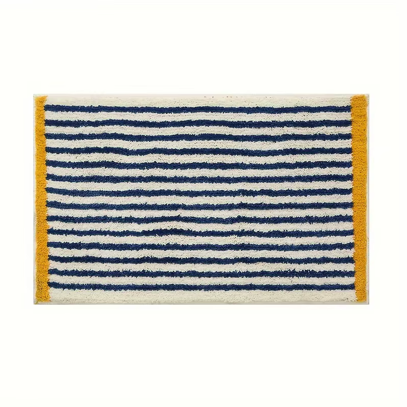 VIKAMA – tapis en laine à motif à carreaux pour salle de bain, absorbant l'eau et doux pour la relax