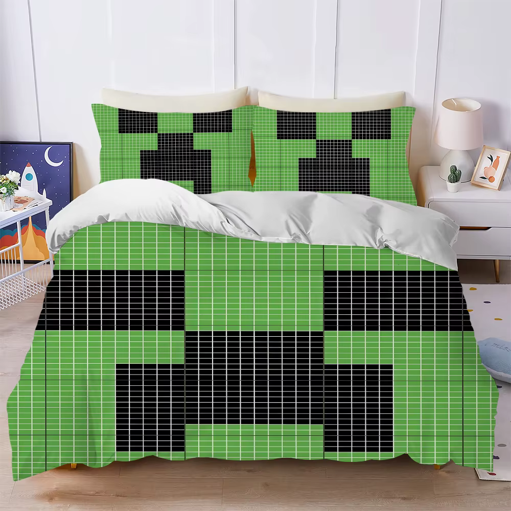 Ensemble de housse de couette Game C-craftS-M-MineS, lavage doux, lit 3 pièces, été, confortable, do